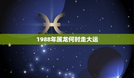 1988年属龙何时走大运，我是88年 属龙的 求今年运势