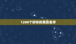 1200个好听的男孩名字，1000个好听的男孩名字