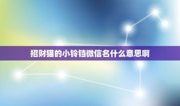 招财猫的小铃铛微信名什么意思啊，吉利的微信名字有哪些？