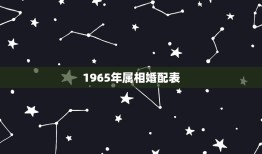 1965年属相婚配表，农历1965年是什么属什么生肖