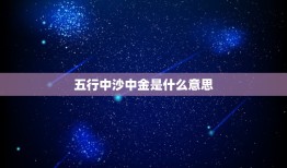 五行中沙中金是什么意思，黄历上写，五行 沙中金 是什么意思？哪位行家知