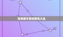 姓李属牛男孩取名大全，李姓，牛年出生的男孩取名，万分感谢！