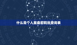 个人星盘莉莉丝查询表(解读你的命运走向)