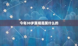 今年30岁属相是属什么的，30岁属什么属相