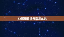 12属相日语分别怎么说，日语数字1，2，3，4，5，6，7，8，9，1