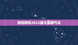 微信网名2022最火爆霸气女，个性微信网名最火爆2023