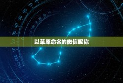 以草原命名的微信昵称，以草原为昵称的微信网名