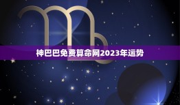 神巴巴免费算命网2023年运势，生辰八字2023年运势完整版