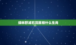 绿林野减右洞属相什么生肖，绿林野兽右洞打一生肖，求解生肖