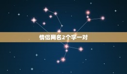 情侣网名2个字一对，情侣网名2个字一对高冷