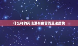 什么样的死法没有痛苦而且速度快，注射死刑，犯人感觉痛苦吗？