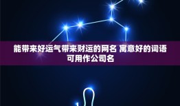 能带来好运气带来财运的网名 寓意好的词语可用作公司名