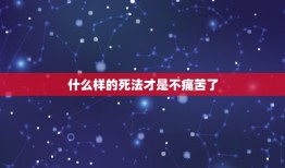 什么样的死法才是不痛苦了，有没有人能够告诉我怎样死最好