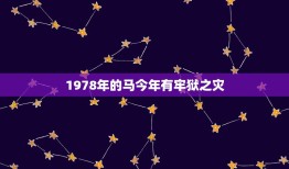 1978年的马今年有牢狱之灾，属马人运程1978年11月11日