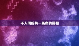 千人同船共一条命的属相，千人同船===共一条命？解一生肖？注上原因谢谢