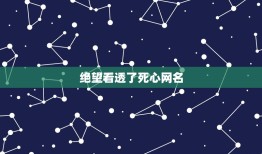 绝望看透了死心网名，伤感至极、绝望的网名，六个字的