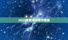 2023年属兔运程完整版(详解属兔人2023年的运势)