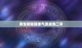 男生昵称简单气质成熟二字，二个字男生网名有气质