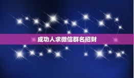 成功人求微信群名招财，微信群开什么名旺财