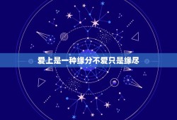 爱上是一种缘分不爱只是缘尽，缘起缘灭皆是缘下句是什么