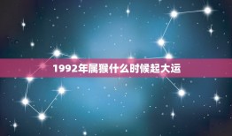 1992年属猴什么时候起大运