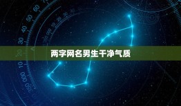 两字网名男生干净气质，男生两个字干净网名