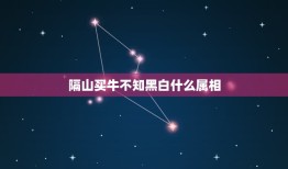 隔山买牛不知黑白什么属相，隔山买牛——不知黑白猜生肖