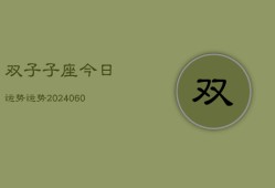 双子子座今日运势运势(20240608)