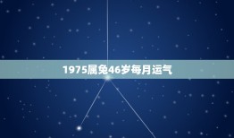 1975属兔46岁每月运气，我属兔的今年46岁我的命运是什么命？