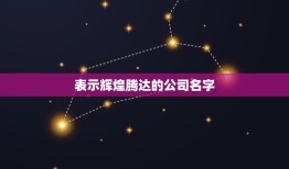 表示辉煌腾达的公司名字，辉煌腾达的意思