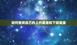 怎么查上升星座下降星座(轻松掌握自己的命盘)