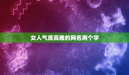 女人气质高雅的网名两个字，特别有气质的女神两字网名