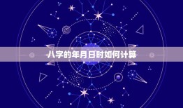 八字的年月日时如何计算，八字，是根据什么算出来的，比如知道年月日时。