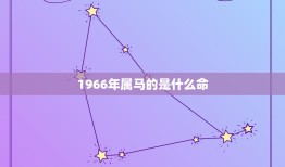 1966年属马的是什么命，1966年属马是什么命