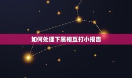 如何处理下属相互打小报告，每一个公司里面，为什么都有向领导打小报告的人