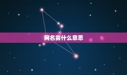 网名雾什么意思，网名收集一杯雾的意思？