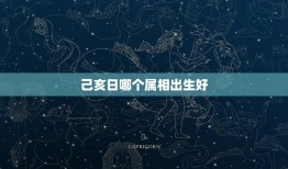 己亥日哪个属相出生好，庚辰年戊子月己亥日出生五行属相表