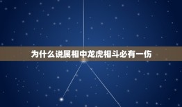 为什么说属相中龙虎相斗必有一伤，龙虎相斗必有一伤这句话对吗？