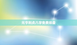 元亨利贞八字免费排盘，元亨利贞网四柱八字在线排盘系统 求解