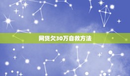 网贷欠30万自救方法，本人欠网贷和信用卡共计30万该怎么办呢？