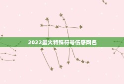 2022最火特殊符号伤感网名，2023最火符号网名