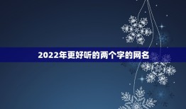 2022年更好听的两个字的网名，2023年最火俩字网名