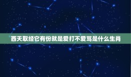 西天取经它有份就是爱打不爱骂是什么生肖，西天取经它有份就是爱打不爱骂猜