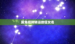 属兔招财转运微信女名，我属兔今天五十五岁用什么微信网名最好吉祥