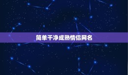 简单干净成熟情侣网名，好听成熟的情侣网名