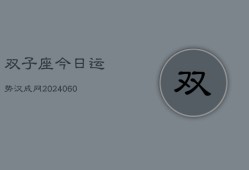 双子座今日运势汉成网(20240608)
