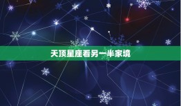 天顶星座看另一半家境，我想知道我天顶星座