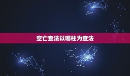 空亡查法以哪柱为查法，谁知道空亡是什么意思，如何查空亡（转载）