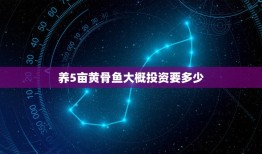 养5亩黄骨鱼大概投资要多少，一亩面积能养多少斤黄骨鱼