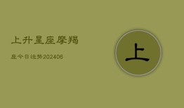 上升星座摩羯座今日运势(20240613)